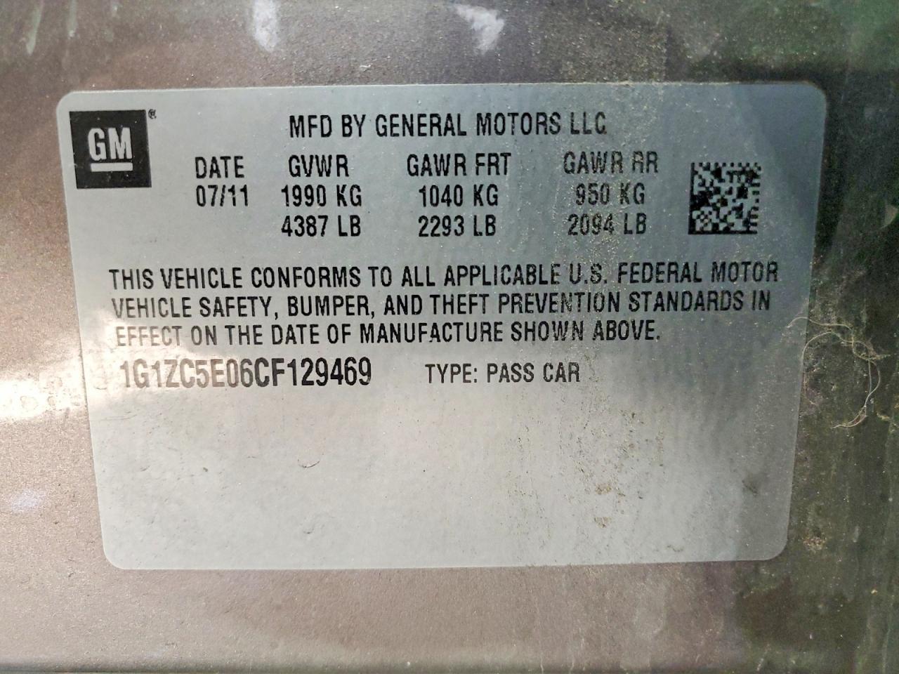 2012 CHEVROLET MALIBU