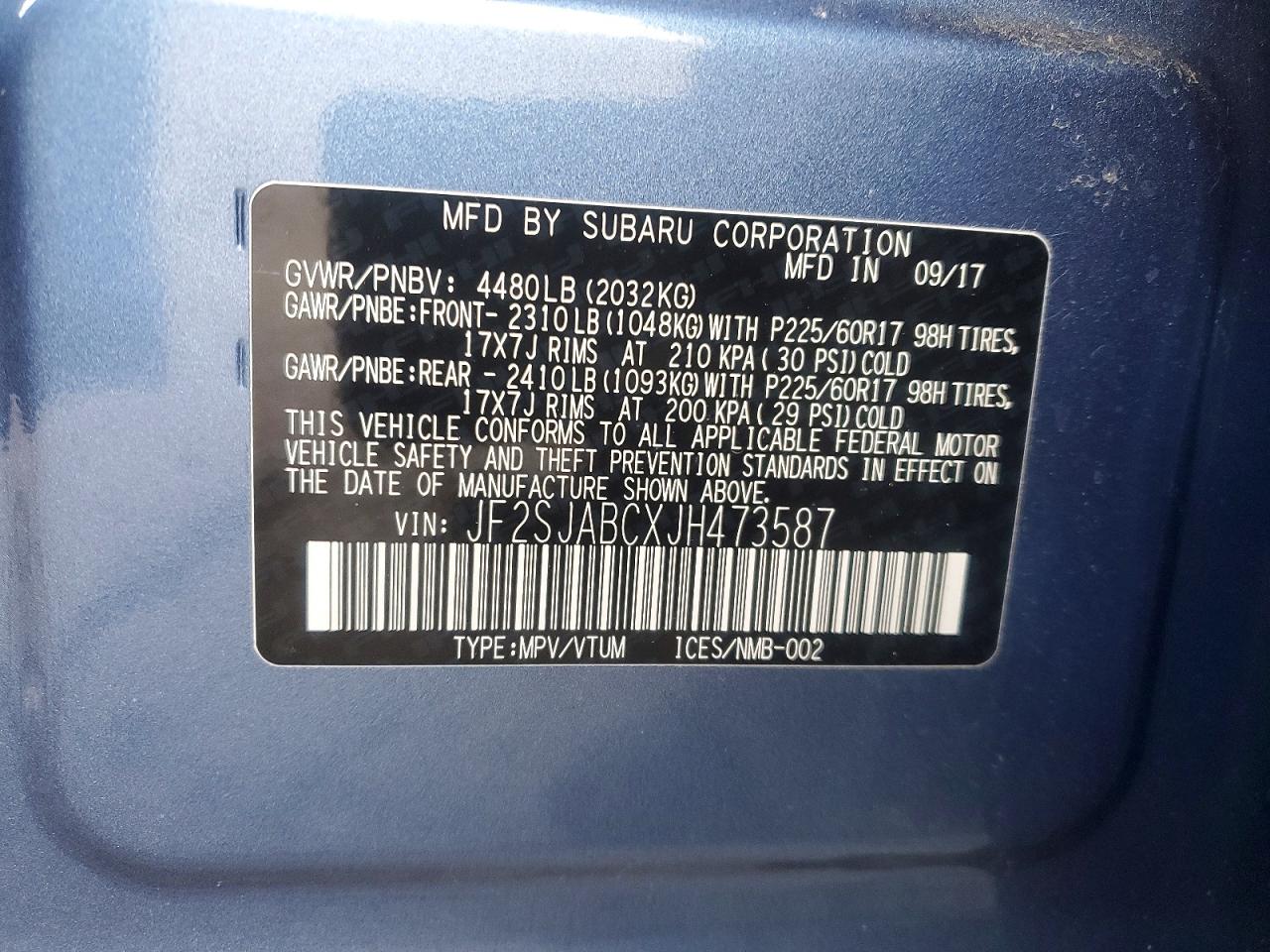 2018 SUBARU FORESTER