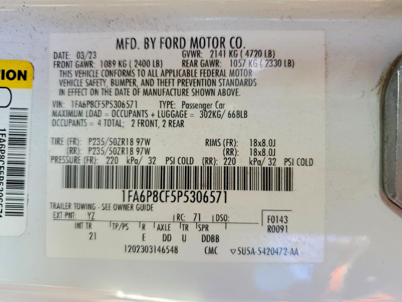2023 FORD MUSTANG