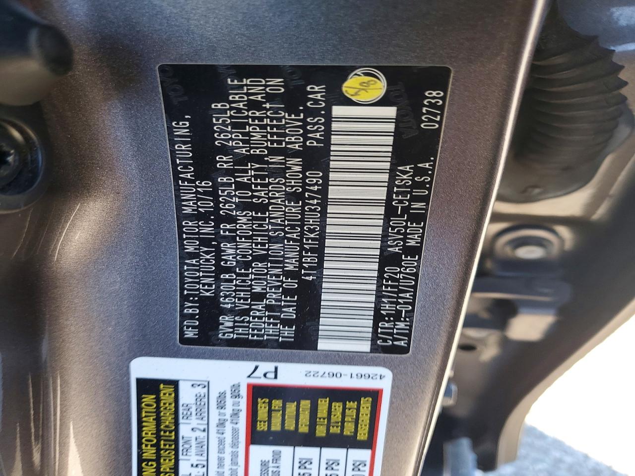 2017 TOYOTA CAMRY