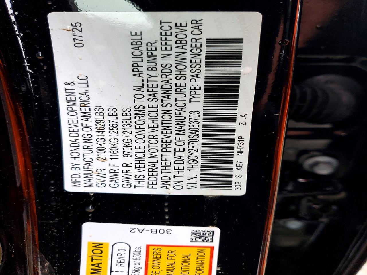 2025 HONDA ACCORD