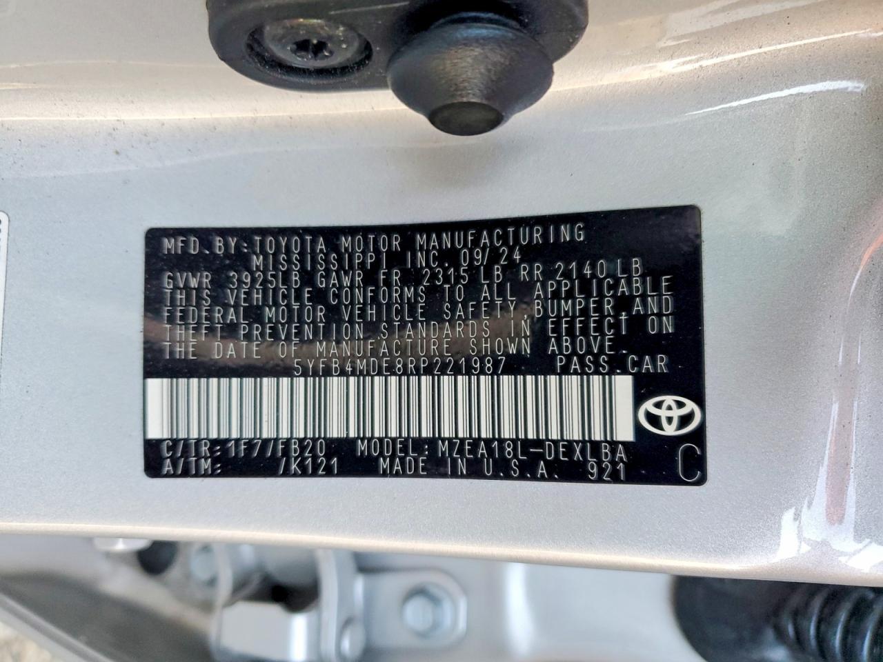 2024 TOYOTA COROLLA