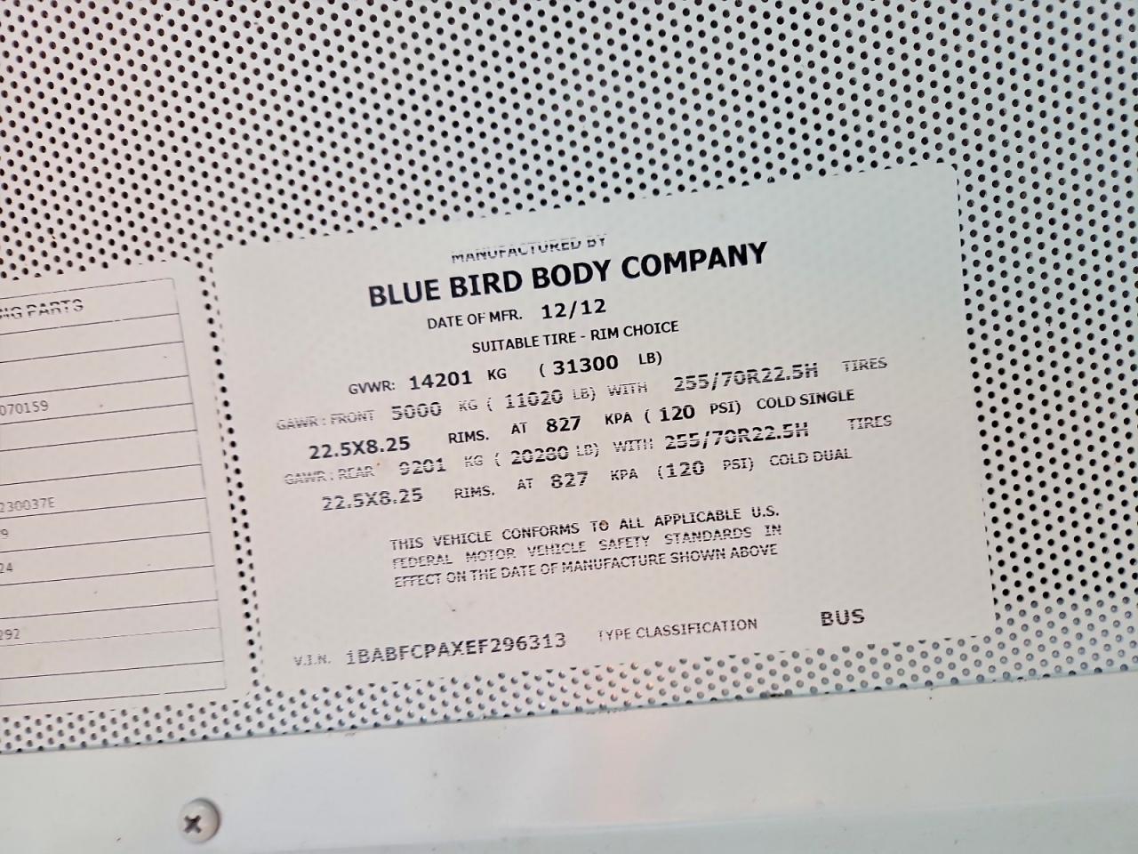 2014 BLUE BIRD ALL MODELS