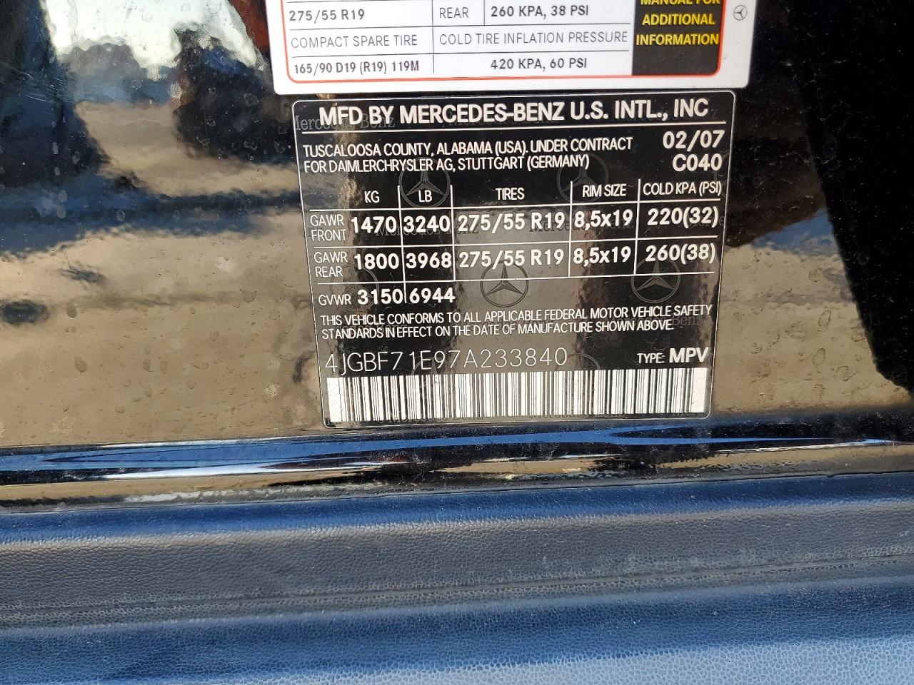 2007 MERCEDES-BENZ GL-CLASS