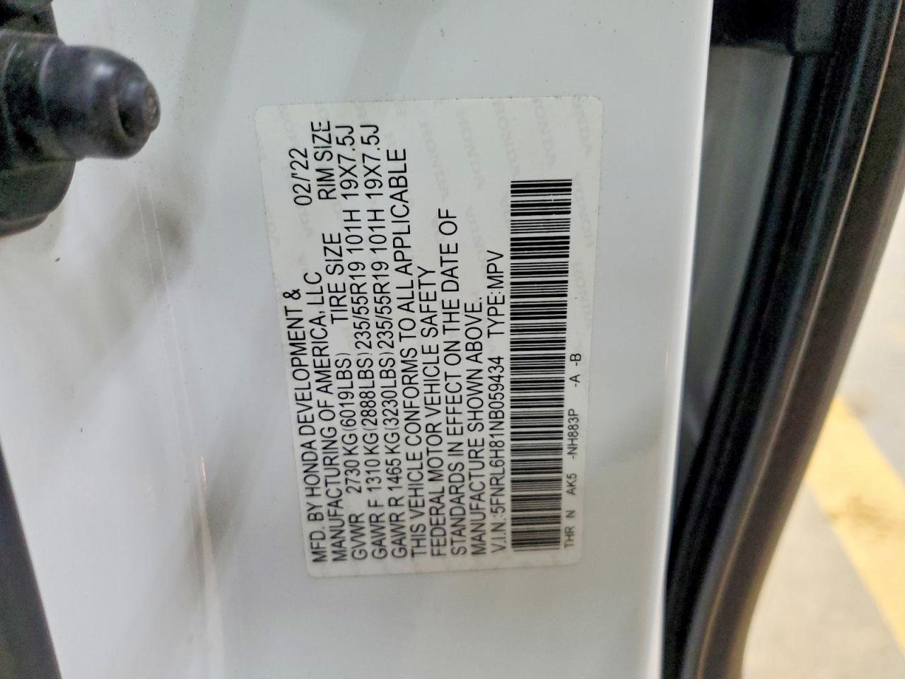 2022 HONDA ODYSSEY