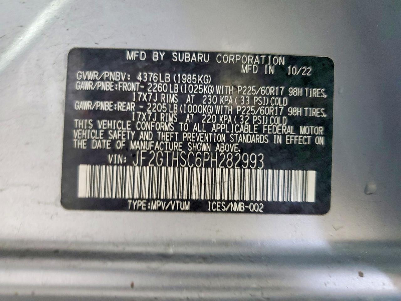 2023 SUBARU CROSSTREK