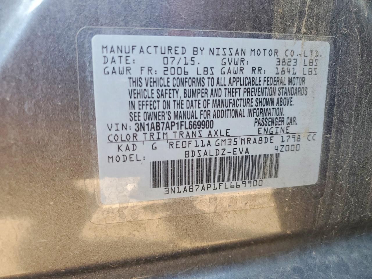 2015 NISSAN SENTRA