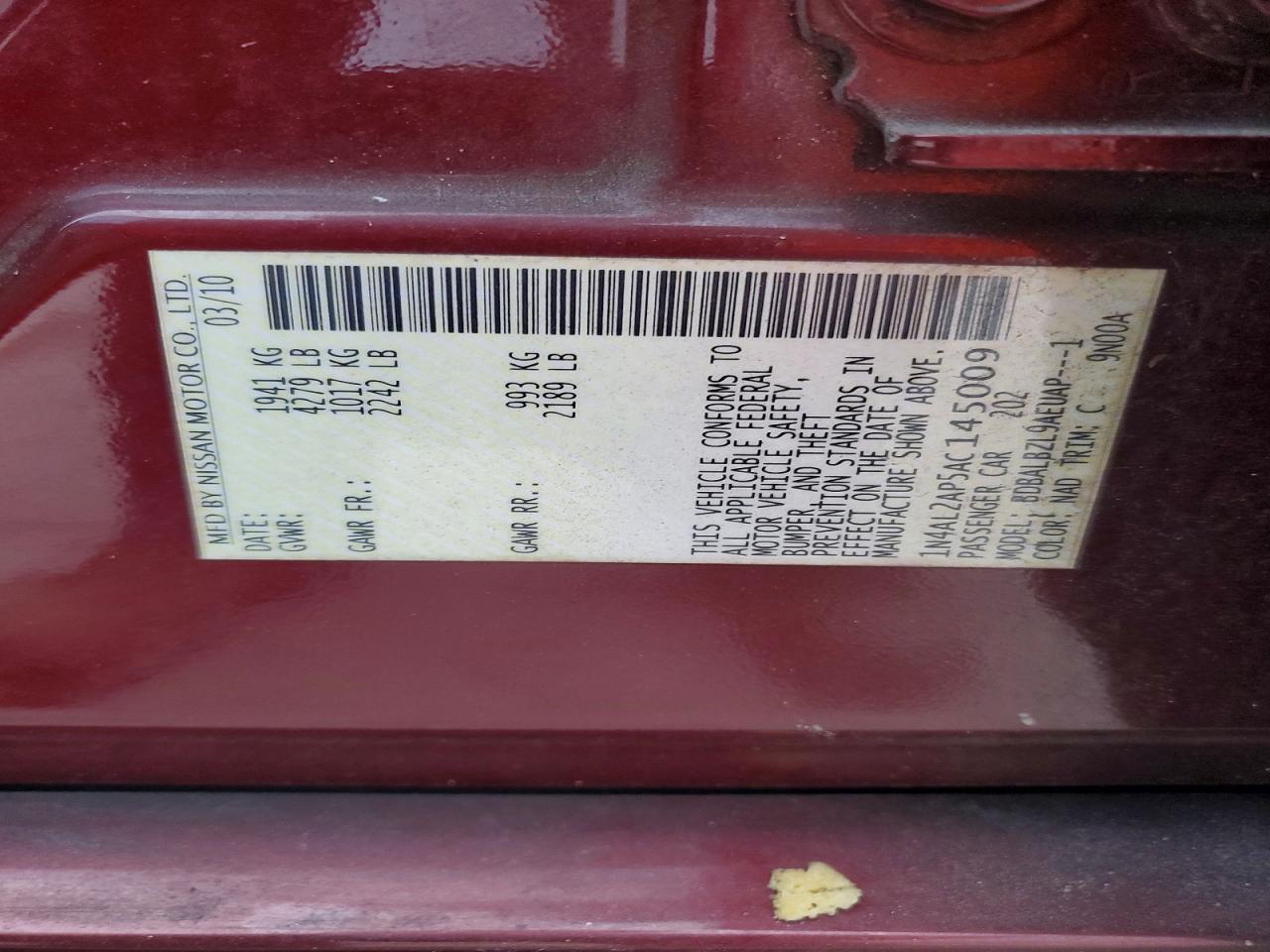 2010 NISSAN ALTIMA